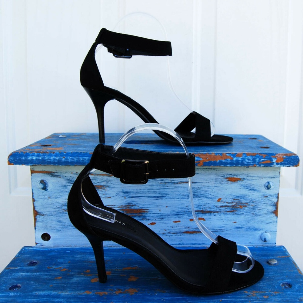 Forever 21 Black Suede Ankle Strap